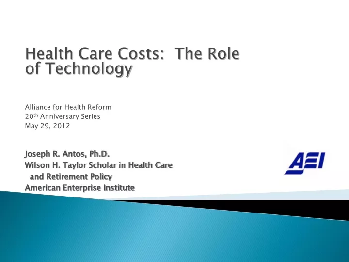 health care costs the role of technology alliance