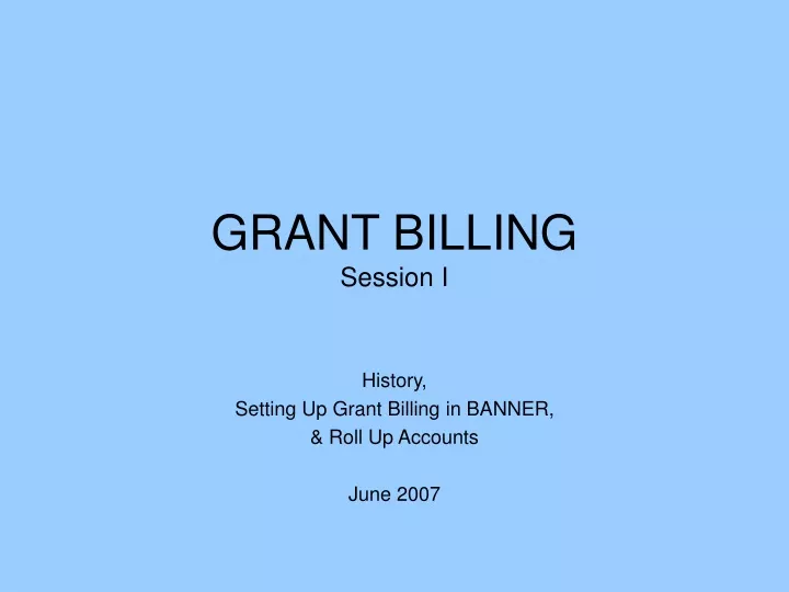 grant billing session i