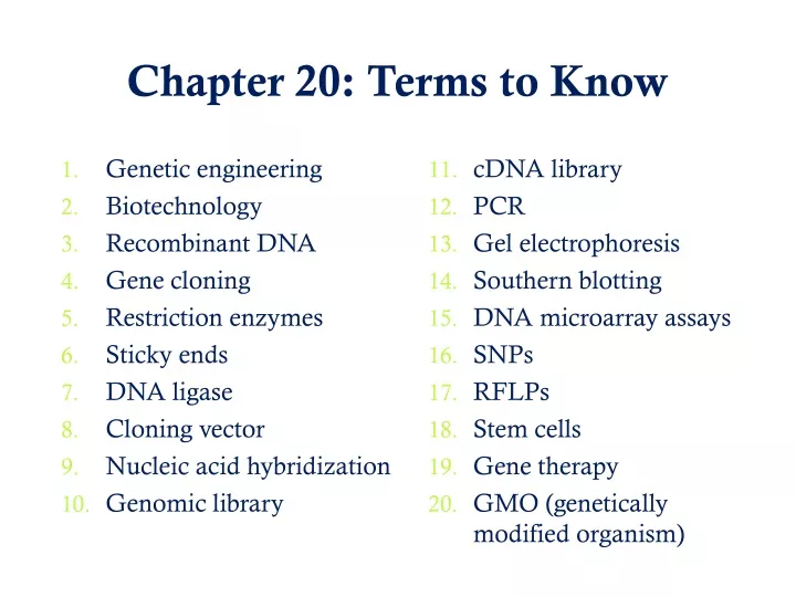 chapter 20 terms to know