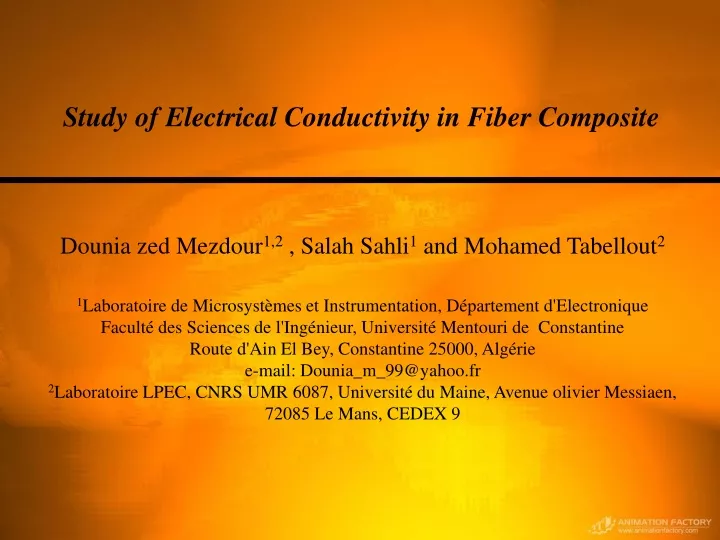 study of electrical conductivity in fiber composite