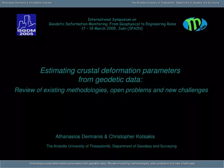 international symposium on geodetic deformation