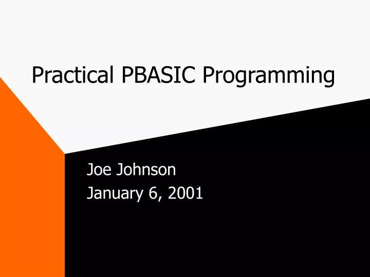 practical pbasic programming