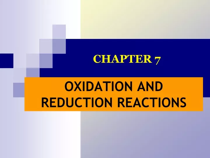 oxidation and reduction reactions