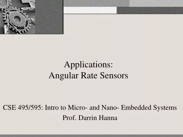applications angular rate sensors