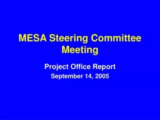 MESA Steering Committee Meeting