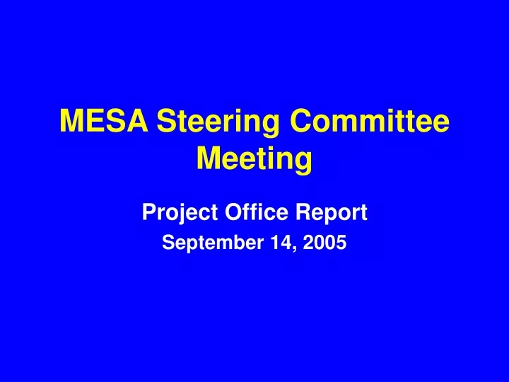 mesa steering committee meeting
