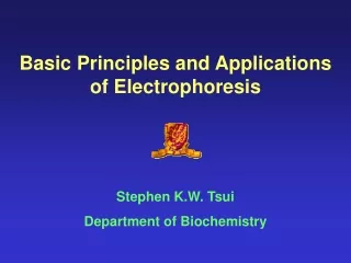 Basic Principles and Applications of Electrophoresis