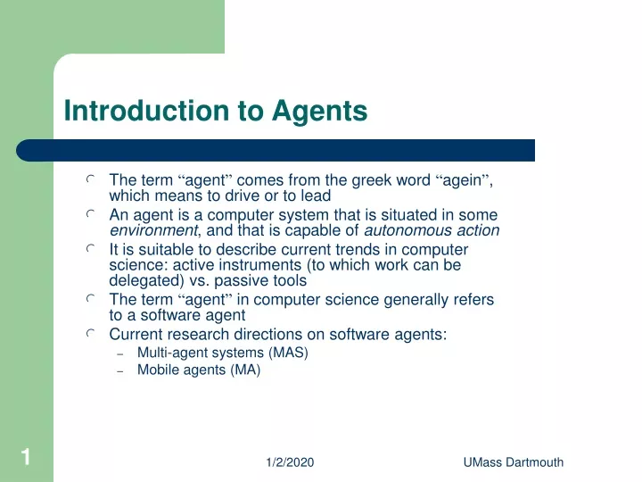 introduction to agents