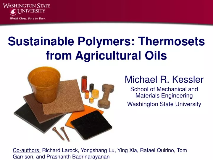 sustainable polymers thermosets from agricultural