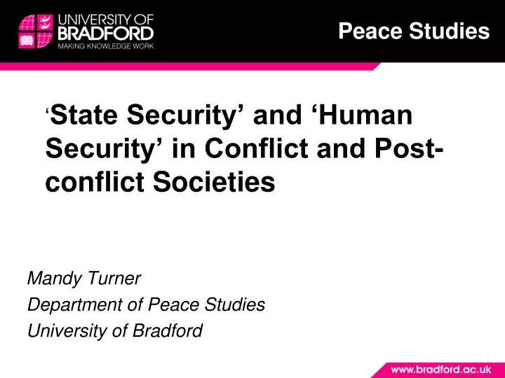 state security and human security in conflict