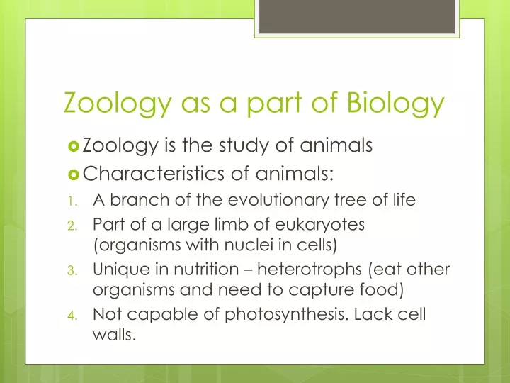 zoology as a part of biology