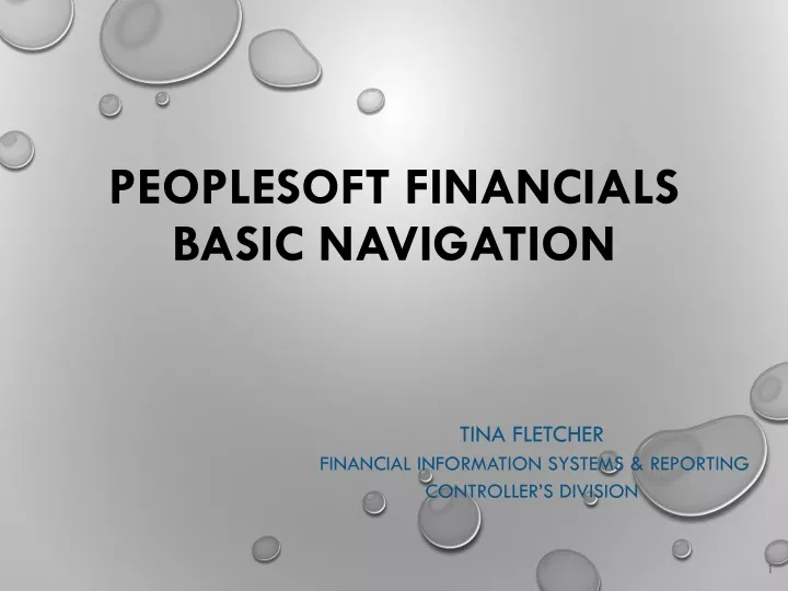 peoplesoft financials basic navigation