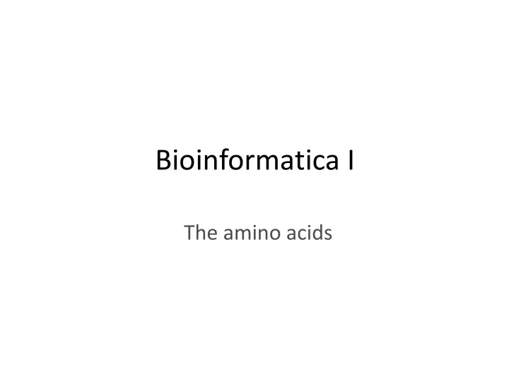 bioinformatica i