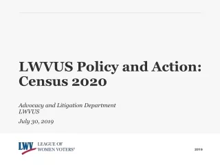 LWVUS Policy and Action: Census 2020