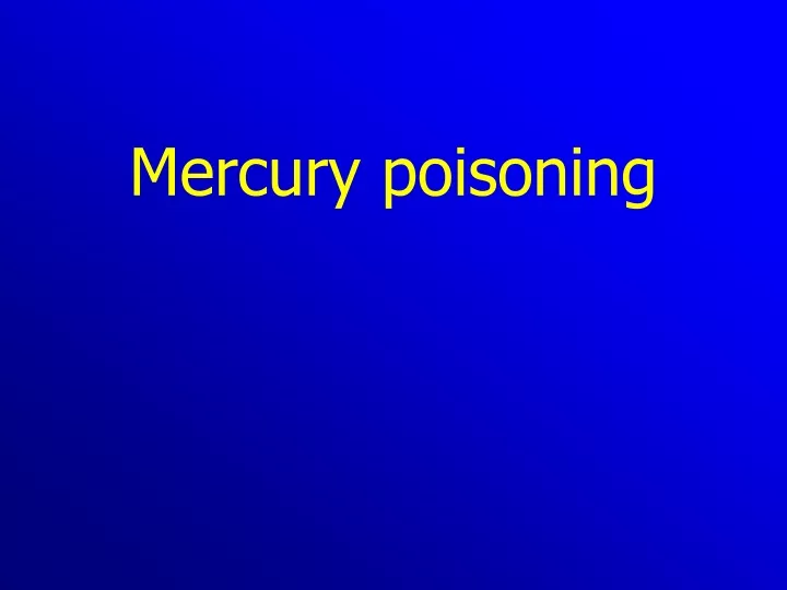 mercury poisoning