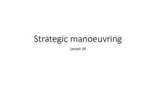 Strategic manoeuvring