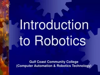 Introduction  to Robotics