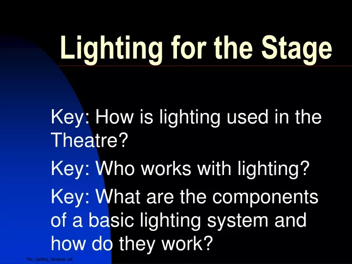 lighting for the stage