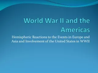World War II and the Americas