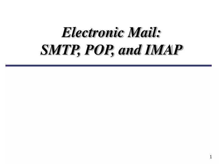 electronic mail smtp pop and imap