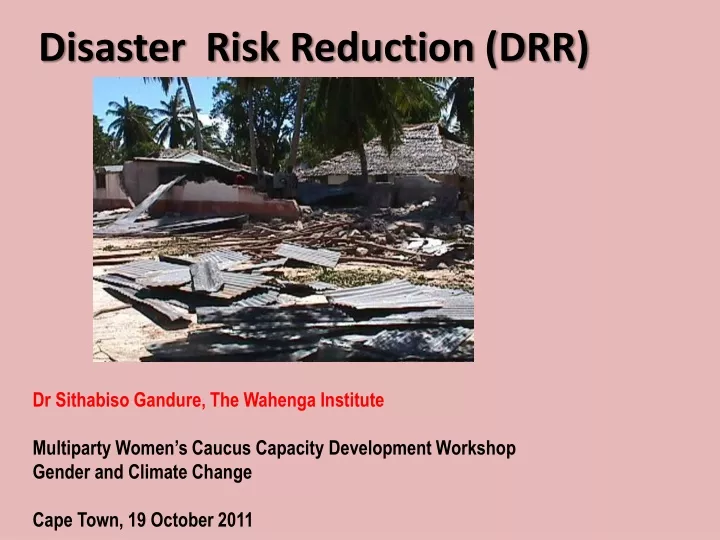 disaster risk reduction drr