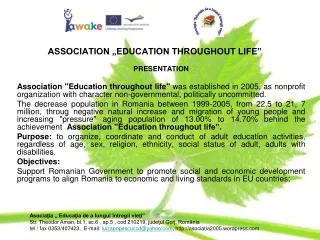 ASSOCIATION „EDUCATION THROUGHOUT LIFE”