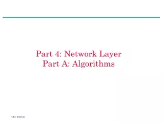 Part 4: Network Layer Part A: Algorithms