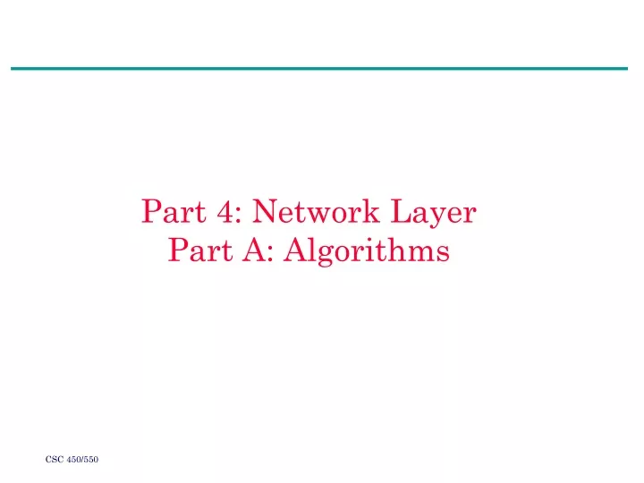 part 4 network layer part a algorithms