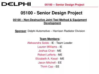 05100 - Senior Design Project