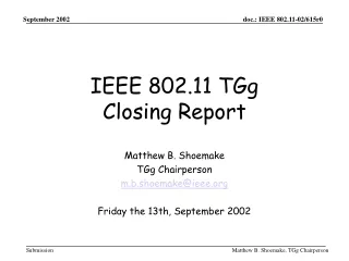 IEEE 802.11 TGg  Closing Report