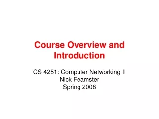 Course Overview and Introduction