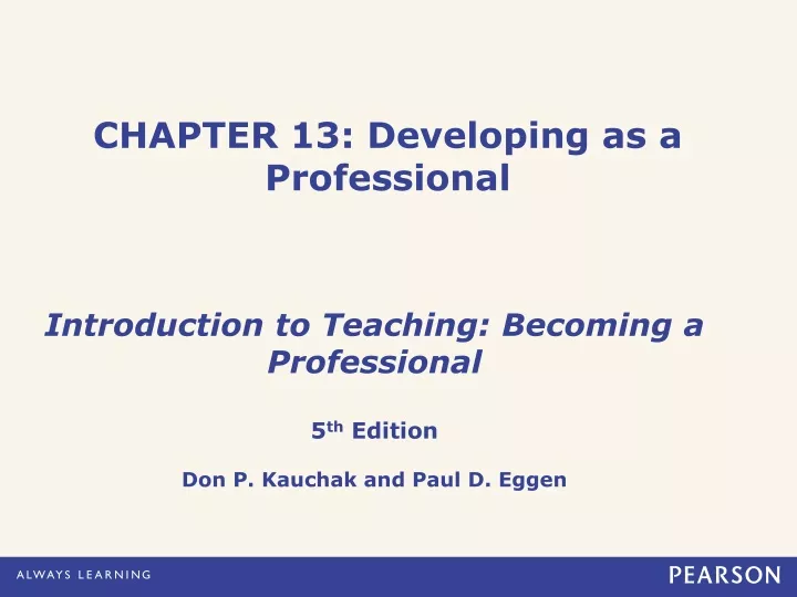 chapter 13 developing as a professional