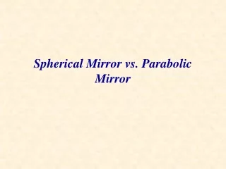 Spherical Mirror vs. Parabolic Mirror