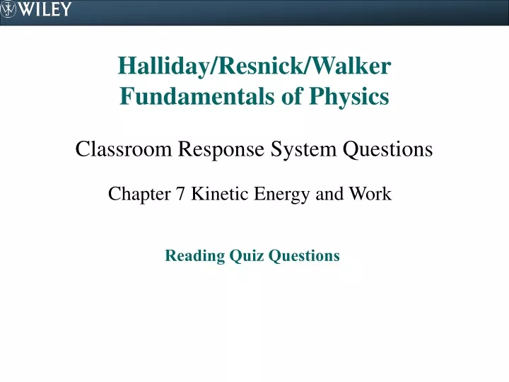 halliday resnick walker fundamentals of physics