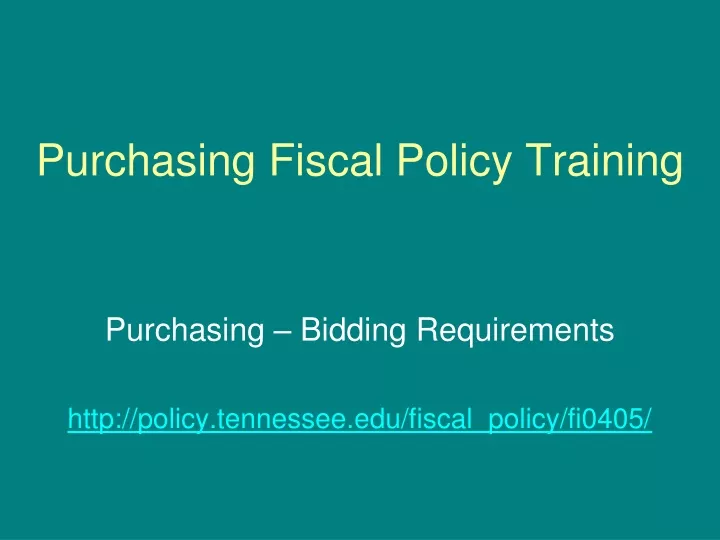 purchasing fiscal policy training
