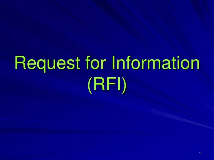request for information rfi