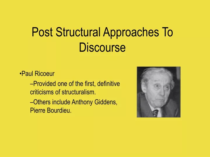 post structural approaches to discourse
