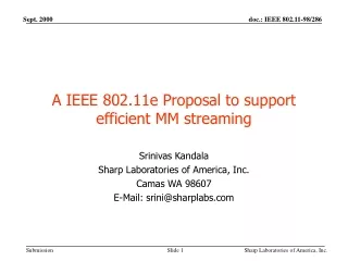 A IEEE 802.11e Proposal to support efficient MM streaming