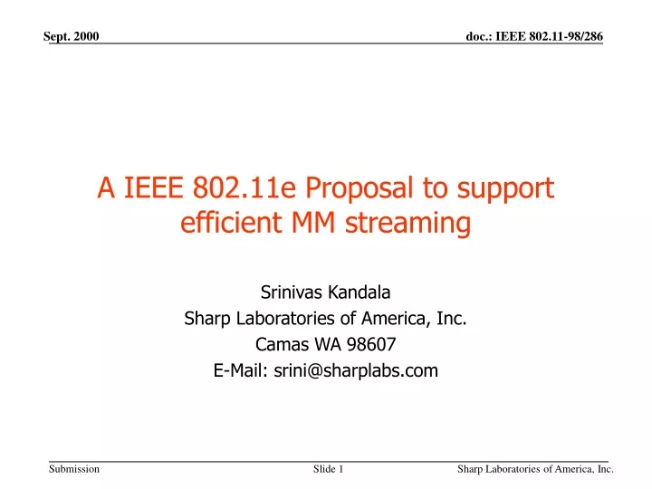 a ieee 802 11e proposal to support efficient mm streaming