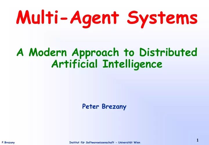 multi agent systems a modern approach