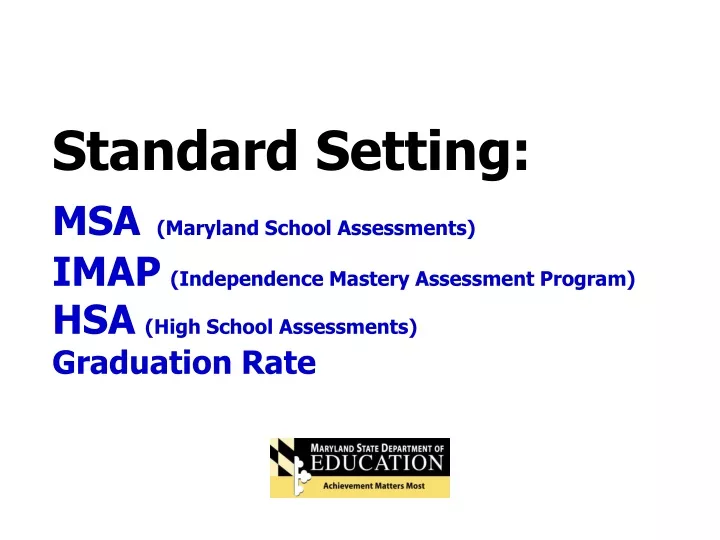 standard setting msa maryland school assessments