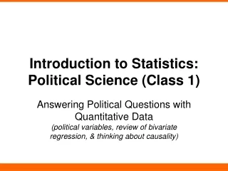 Introduction to Statistics: Political Science (Class 1)
