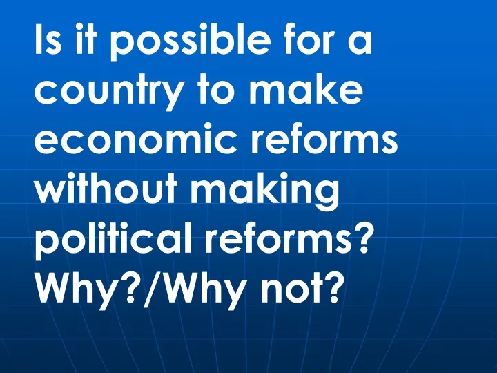 is it possible for a country to make economic