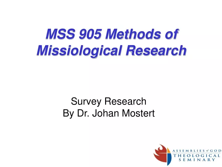 mss 905 methods of missiological research