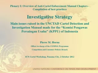 Plenary I: Overview of Anti-Cartel Enforcement Manual Chapters - Compilation of best practices