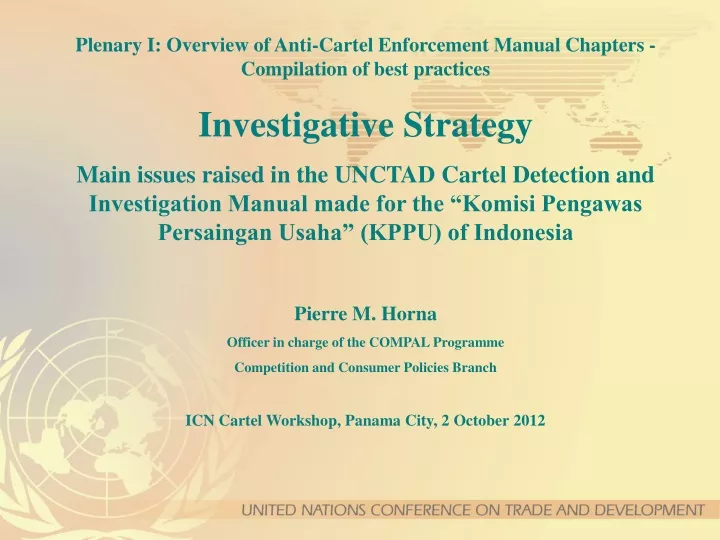 plenary i overview of anti cartel enforcement