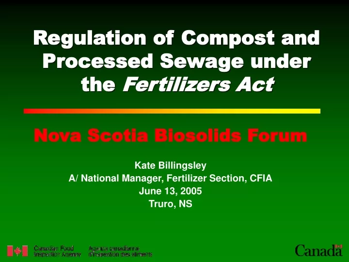 regulation of compost and processed sewage under