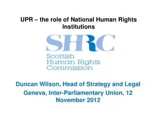 UPR – the role of National Human Rights Institutions