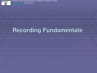 Recording Fundamentals