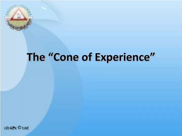 the cone of experience